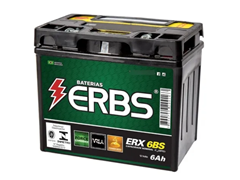 BATERIA ERBS ERX 6BS 12V 6AH PARA NXR 150/160 BROS - TITAN 150/160 - XR 230 - BIZ 125 ES 