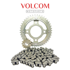 KIT DE TRANSMISSAO SEM RETENTOR ACO 1045 PARA TITAN 125 KS/ES 2000 A 2004 - FAN 125 2005 A 2008 - CARGO 125 KS 2000 A 2004