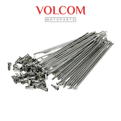 JOGO DE RAIO TRASEIRO/DIANTEIRO 4,0MM CROMADO PARA FACTOR125 E-K 2009 A 2016 - YBR125 E-K 2000 A 2008