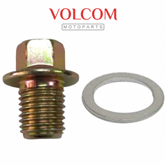 BUJAO CARTER/PARAFUSO DRENO OLEO 13X15MM ROSCA 1.50 COM ARRUELA DE VEDACAO 13X1,8MM CHAVE 12 PARA TITAN150 KS 2004 A 2010 - POP110I 2016 A 2024 - XRE300A 2010 A 2023