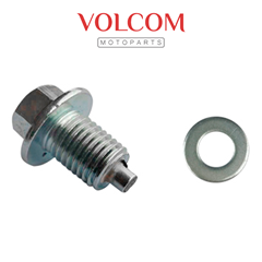 BUJAO CARTER/PARAFUSO MAGNETICO DRENO OLEO 12MM ROSCA 1.50 COM ARRUELA DE VEDACAO PARA TITAN160 2016 A 2022 - BIZ125 2006 A 2022 - FACTOR125 2009 A 2016. 