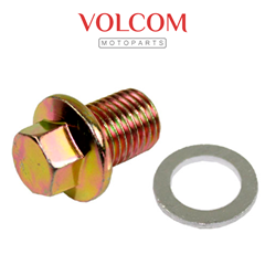 BUJAO CARTER/PARAFUSO DRENO OLEO 14X15MM ROSCA 1.50 COM ARRUELA DE VEDACAO 14X1,5MM CHAVE 12 PARA TITAN160 EX 2016 A 2024 - CARGO125I KS 2016 - LANDER250 2007 A 2019