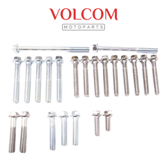 KIT PARAFUSO DA TAMPA DO MOTOR COM 23 PECAS (ZINCADO) PARA  TITAN 125 KS 2000 A 2004 - FAN 125 2005 A 2008 - XLR 125 2000 A 2002