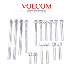 KIT PARAFUSO DA TAMPA DO MOTOR COM 16 PECAS (ZINCADO) PARA BIZ 100 2013 A 2015
