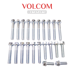 KIT PARAFUSO DA TAMPA DO MOTOR COM 23 PECAS (ZINCADO) PARA BIZ125 EX 2011 A 2023 - BIZ 125 KS 2006 A 2013 - BIZ 125+ 2006 A 2010