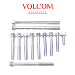 KIT PARAFUSO DA TAMPA DO MOTOR (ZINCADO) COM 12 PECAS PARA POP 100 2007 A 2015 - BIZ 100 1998 A 2005 - DREAM 100 1992 A 1998