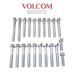 KIT PARAFUSO DA TAMPA DO MOTOR (ZINCADO) COM 18 PECAS PARA FAZER 150 2016 A 2025 - CROSSER 150 2018 A 2024 - FACTOR 150 2020 A 2024 - SEXTAVADO CHAVE 8MM