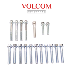 KIT PARAFUSO DA TAMPA DO MOTOR (ZINCADO) 18 PECAS COM E SEM PARTIDA PARA YBR 125 2000 A 2008 - FACTOR 125 2009 A 2016 - XTZ 125 2003 A 2016