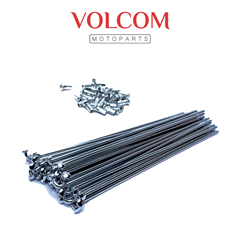 JOGO DE RAIO DIANTEIRO 3,5MM CROMADO (FREIO A DISCO) PARA XTZ125 K 2003 A  2014 - LANDER250 ABS 2019 A 2025 - TENERE250 2011 A 2019