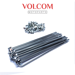 JOGO DE RAIO DIANTEIRO/TRASEIRO 3,5MM CROMADO PARA TITAN 150 KS 2004 A 2013 - TITAN 125 KS 2000 A 2004 - FAN 125 2005 A 2018