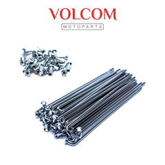 JOGO DE RAIO DIANTEIRO/TRASEIRO 3,5MM CROMADO PARA FACTOR125 E-K 2009 A 2016 - YBR125 E-K 2000 A 2008 - RD135 1990 A 2000