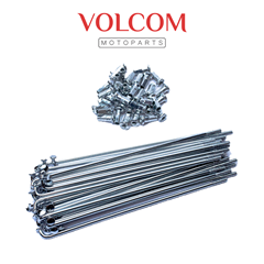 JOGO DE RAIO DIANTEIRO 4,0MM CROMADO PARA BIZ110I 2016 A 2020 - BIZ100 1998 A 2005 - BIZ125 2006 A 2017