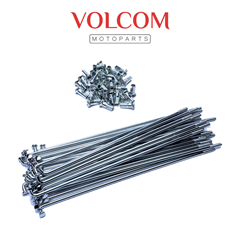 JOGO DE RAIO DIANTEIRO/TRASEIRO 4,0MM CROMADO PARA TITAN 150 KS 2004 A 2013 - TITAN 125 KS 2000 A 2004 - FAN 125 2005 A 2018