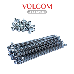 JOGO DE RAIO TRASEIRO/DIANTEIRO 4,0MM CROMADO PARA FACTOR125 E-K 2009 A 2016 - YBR125 E-K 2000 A 2008