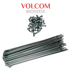 JOGO DE RAIO DIANTEIRO 3,5MM CROMADO PARA NXR150 BROS 2003 A 2014 - NXR160 BROS ES 2016 A 2021 -NXR125 BROS 2003 A 2015 